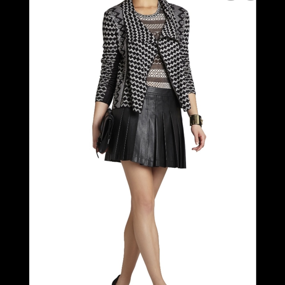 BCBG Maxazaria "Eva" Jacquard Moto Jacket